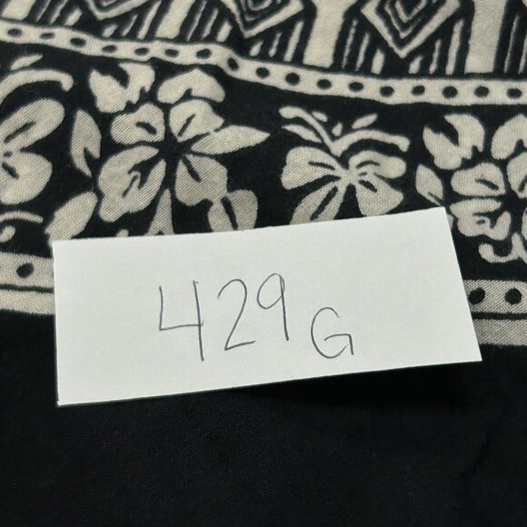 J Gee Boho Black & White Tribal Elastic Waist Asymmetrical Skirt Size L Flowy - Picture 8 of 9